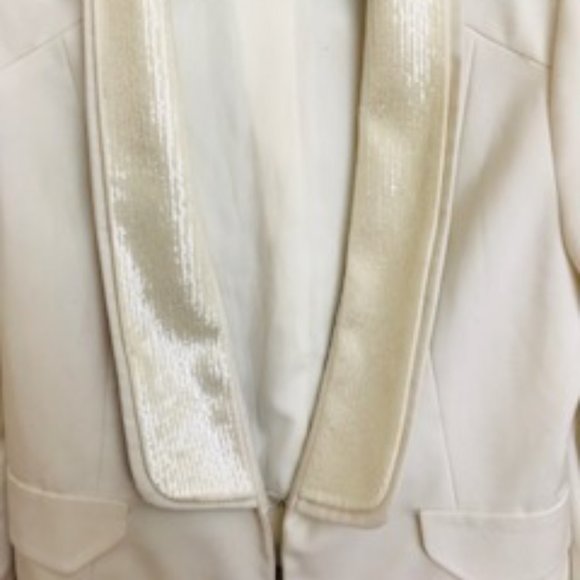 Greylin White Tuxedo Jacket With Sequins - Picture 3 of 9